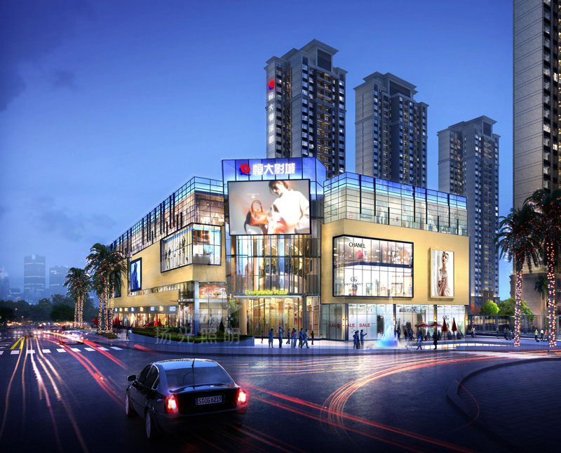 商業(yè)綜合體亮化設計效果圖