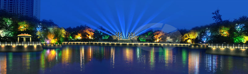 社區(qū)水景景觀亮化設計效果圖