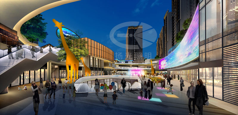 商業(yè)廣場戶外照明設(shè)計(jì)效果圖