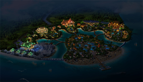 海南?；◢u溫泉城夜景照明工程