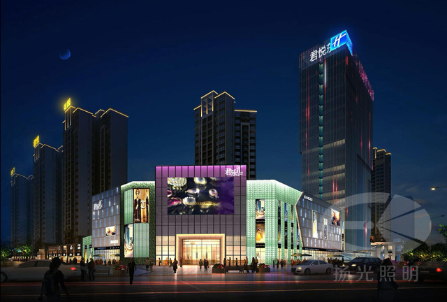 虎門君悅花園商業(yè)綜合體夜景照明工程設計施工